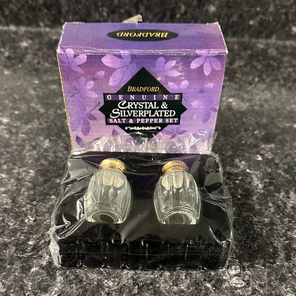 Bradford Other - Vintage Bradford Exchange Crystal and Silver Salt & Pepper Set